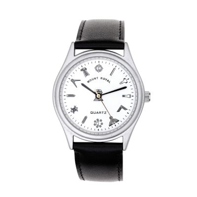 Men's G406 Masonic Silver Plated & White Wrist Watch