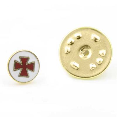 Gilt Metal and Enamel Knights Templar Masonic Lapel Pin (or Badge)