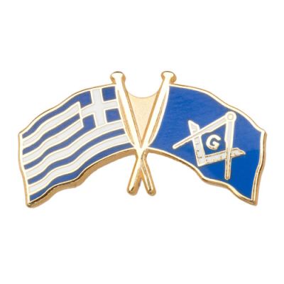 Greece Crossed Flag Badge