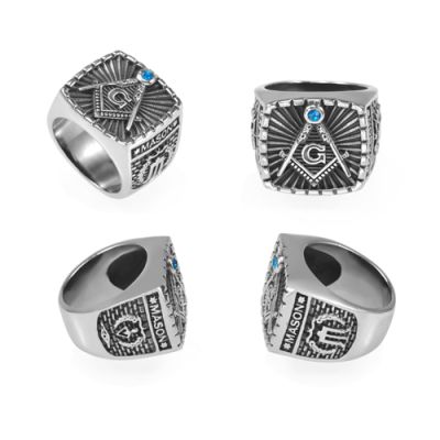 Silver Signet Style Masons Ring