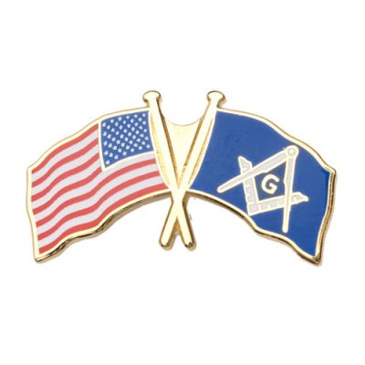 USA Crossed Flag Badge