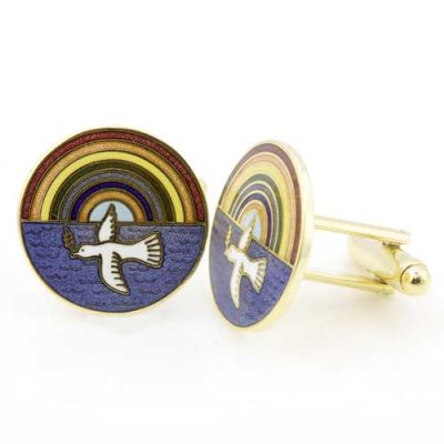 Gilt Metal and Enamel Royal Ark Mariner Masonic Cufflinks