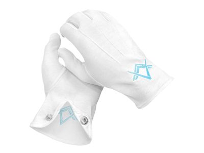 White 100 % Cotton Masonic Gloves