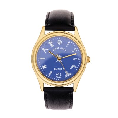 Men's G407 Masonic Gold Plated & Blue Wrist Watch