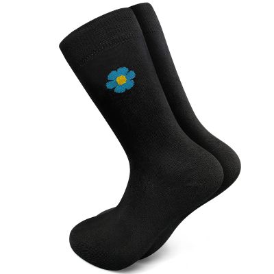 Mens Black Forget me Knot Masonic Socks