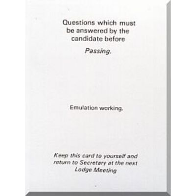 Emulation Passing Question Card