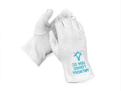 Pack of 12 Masonic Gloves with Personalised with Lodge Name & Number