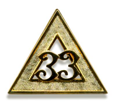 Rose Croix 33rd Degree Triangle Cap Badge