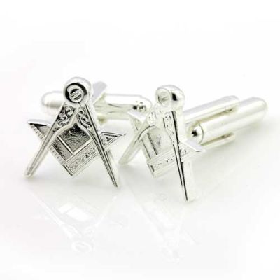 Sterling Silver Masonic Cufflinks Square & Compass Symbols