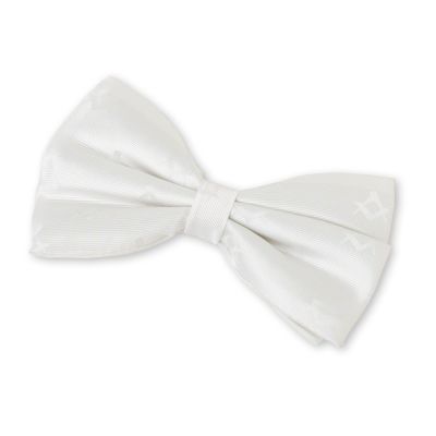 White 100% Silk Woven Masonic Bow Tie