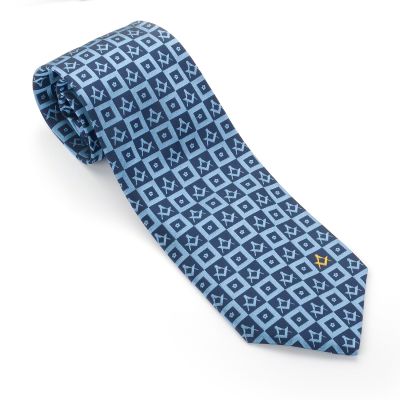 Forget me Not Design Masonic Silk Woven Tie