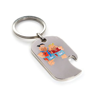 Masonic Flinstones Silver Key Chain