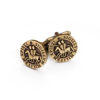 Knights Templar Rustic Bronze Seal Masonic Cufflinks