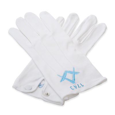 Pack of 12 Masonic Gloves with Personalised with Lodge Number