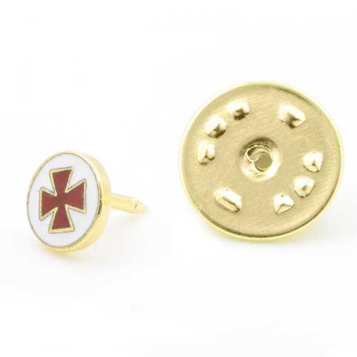 Gilt Metal and Enamel Knights Templar Masonic Lapel Pin (or Badge)