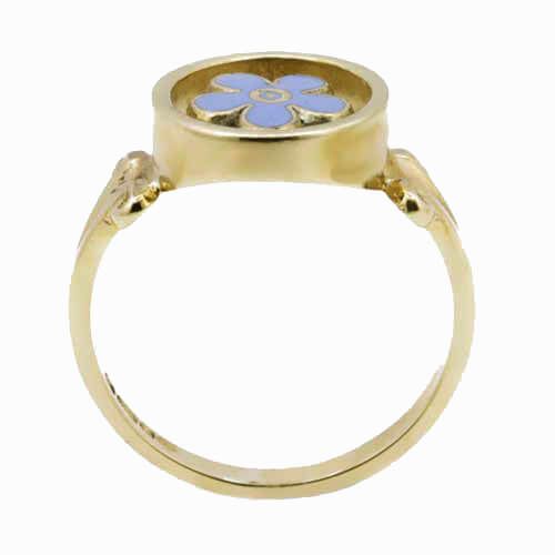 9ct Yellow Gold Forget Me Not Masonic Ring