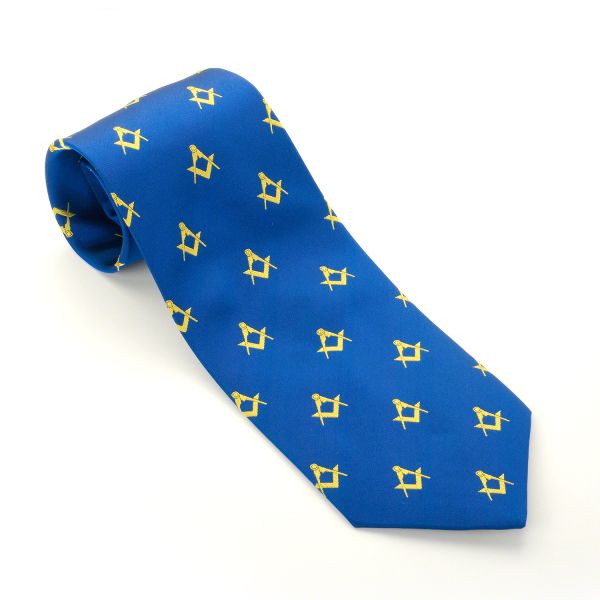 Blue & Gold Silk Masonic Tie & Cufflinks