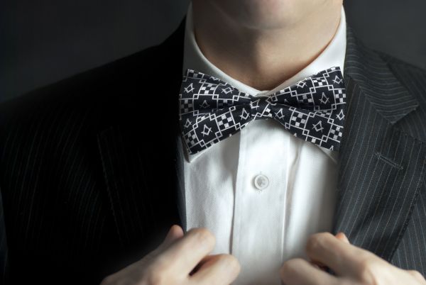 Masonic 100% Silk Woven Pavement Bow Tie