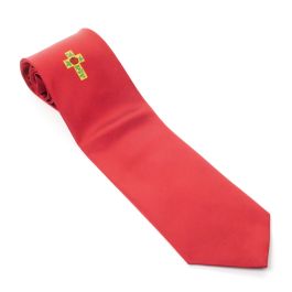 Rose Croix Red Silk Woven Tie